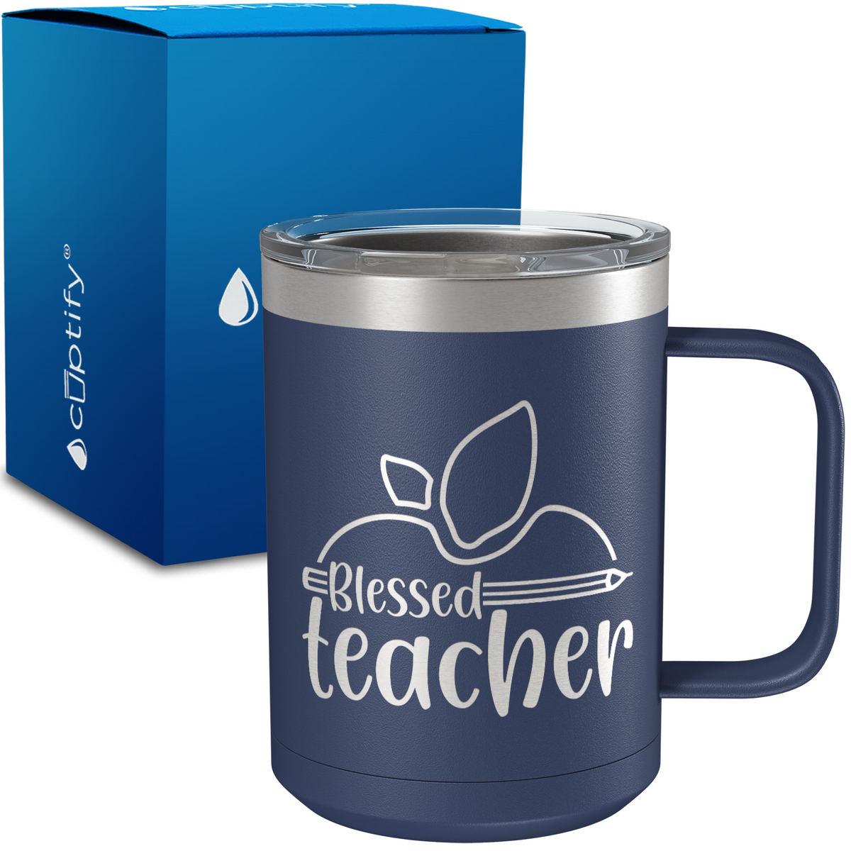 Blessed Teach Apple Half 15oz Stainless Steel Mug
