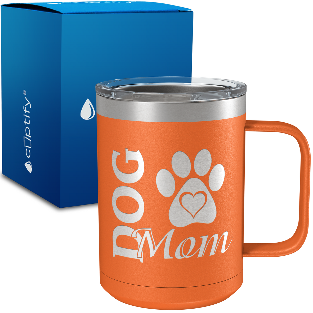 Dog Mom 15oz Stainless Steel Mug