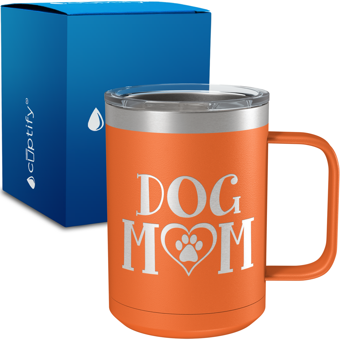 Dog Mom Heart 15oz Stainless Steel Mug