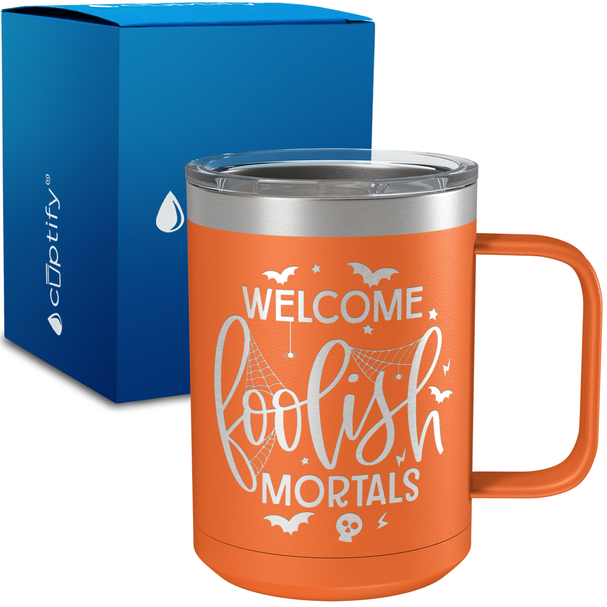 Welcome Foolish Mortals 15oz Stainless Halloween Coffee Mug