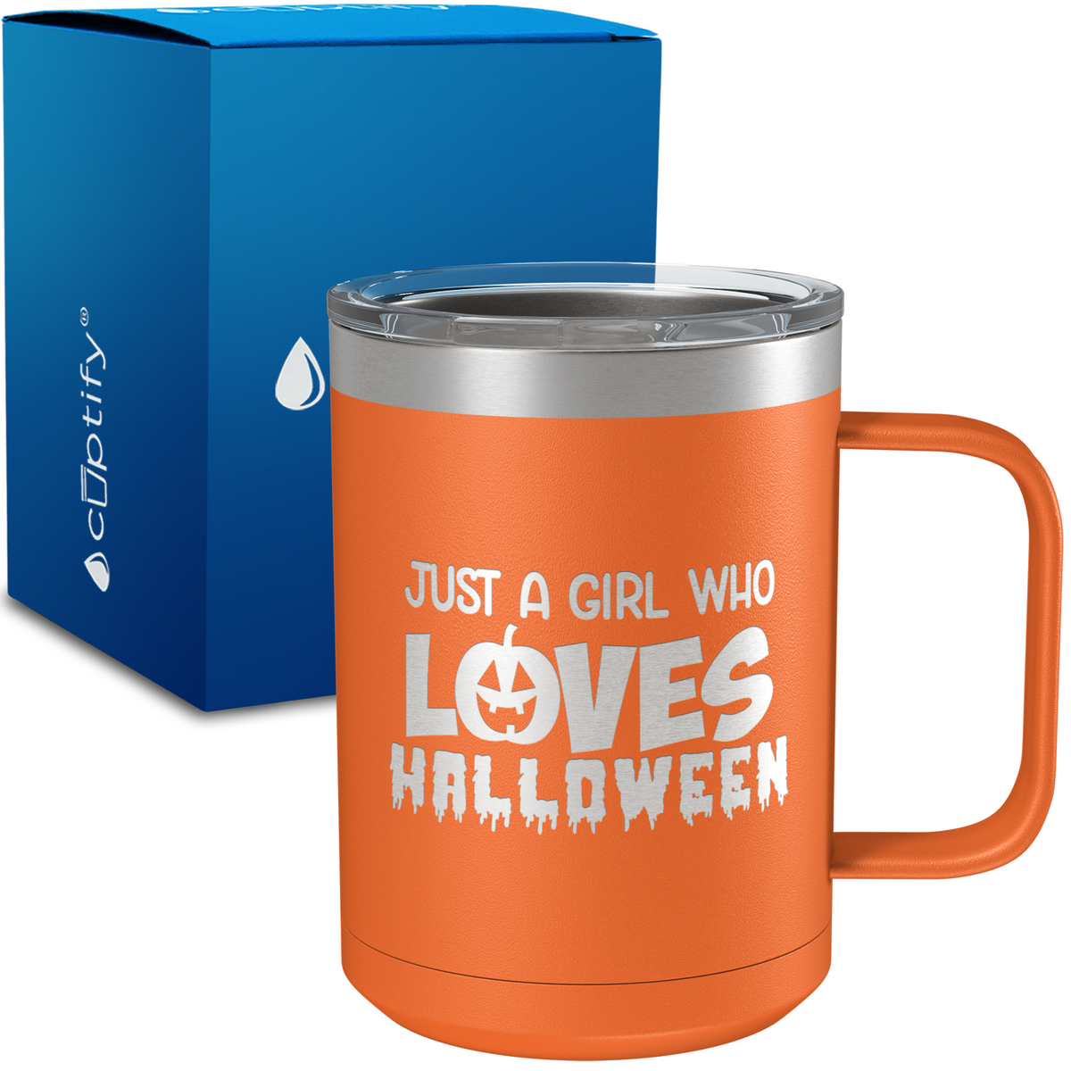 Just a Girl Who Loves Halloween 15oz Stainless Halloween Coffee Mug