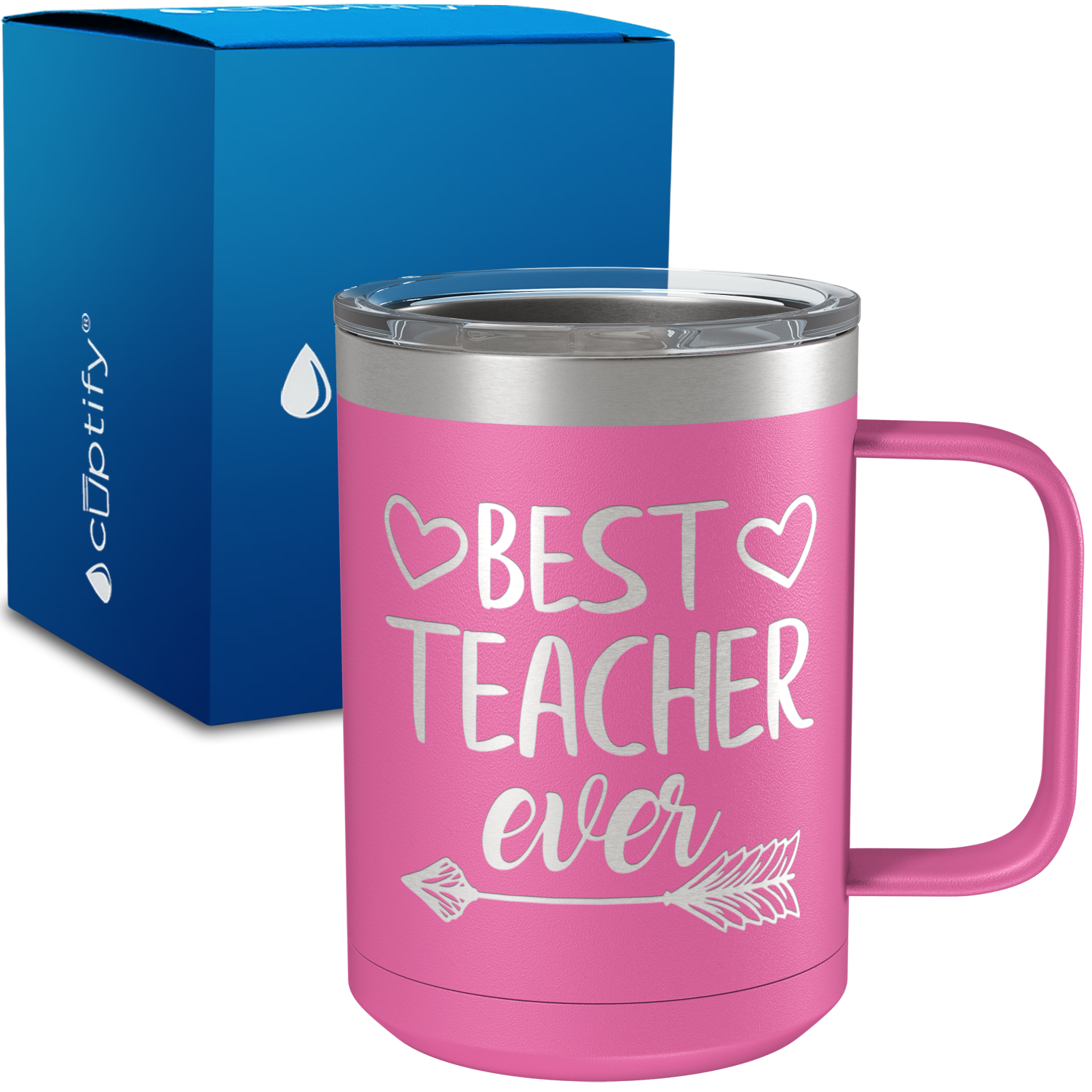 Best Teacher Ever Arrow 15oz Stainless Steel Mug