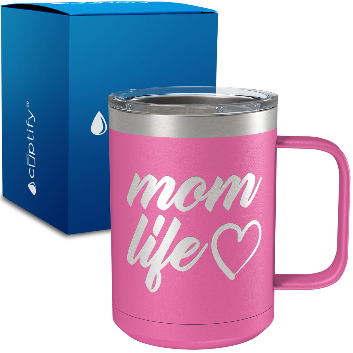 Mom Life Heart 15oz Stainless Steel Mug