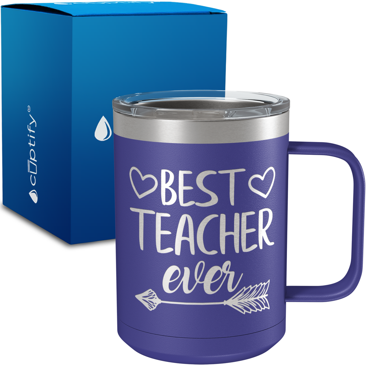 Best Teacher Ever Arrow 15oz Stainless Steel Mug