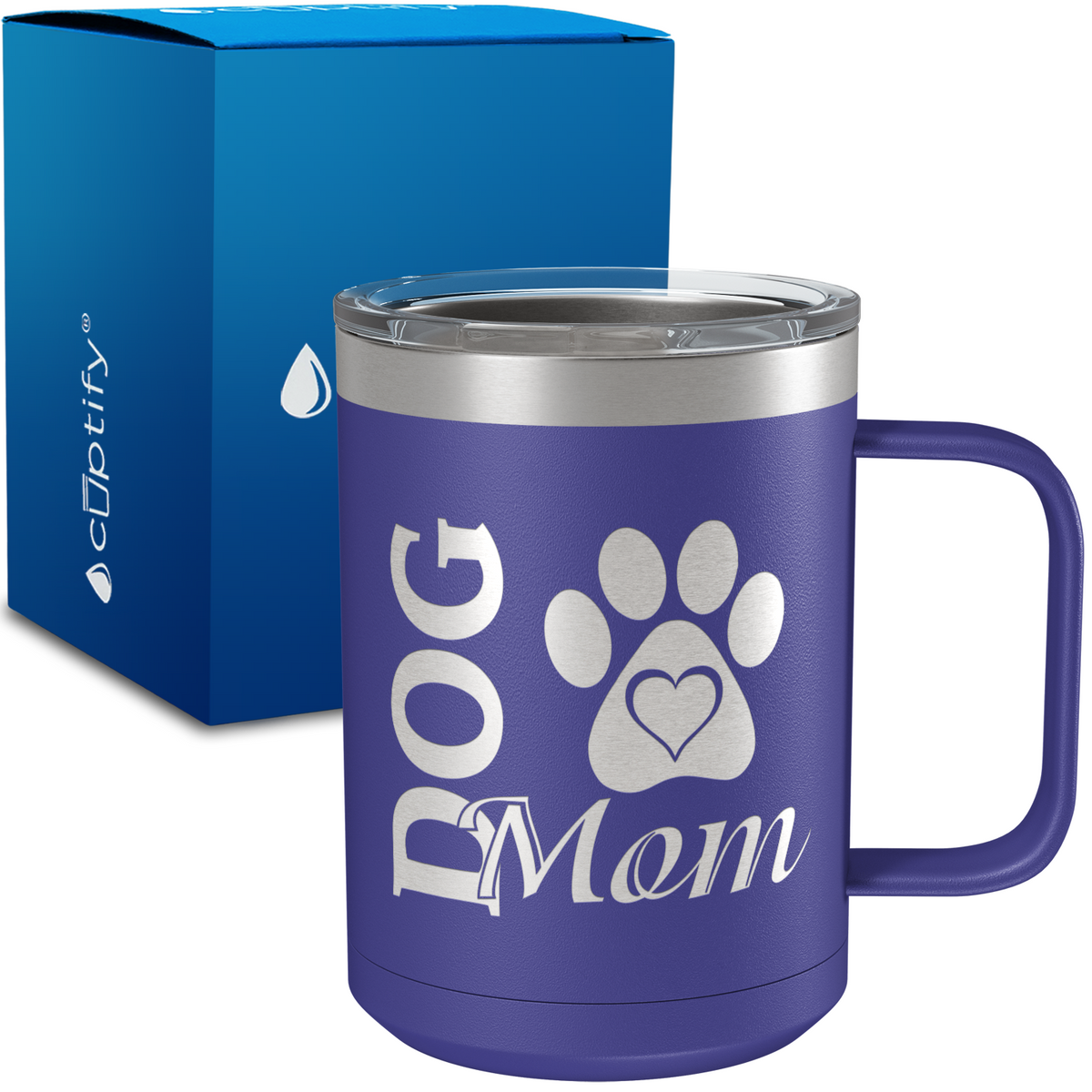 Dog Mom 15oz Stainless Steel Mug