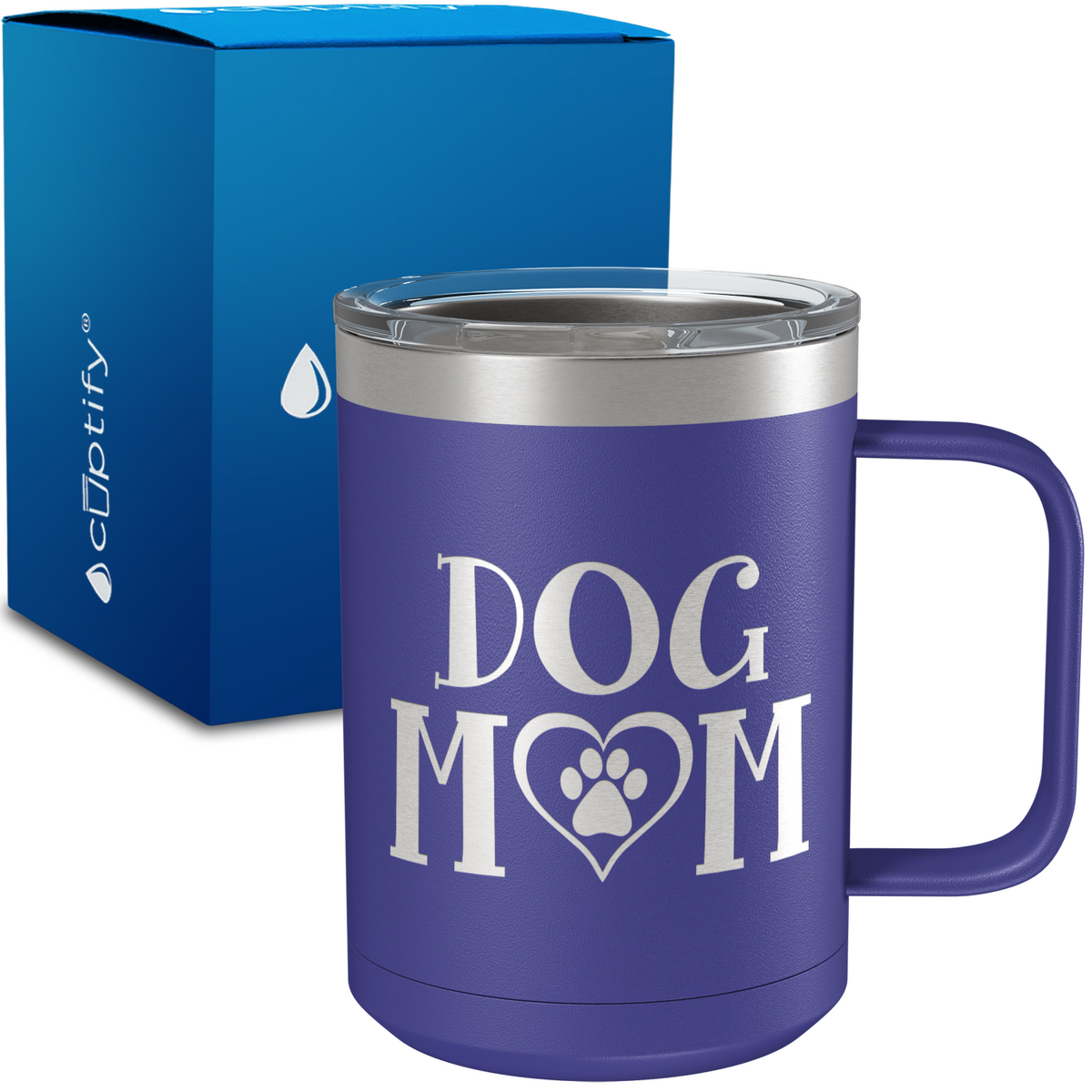 Dog Mom Heart 15oz Stainless Steel Mug