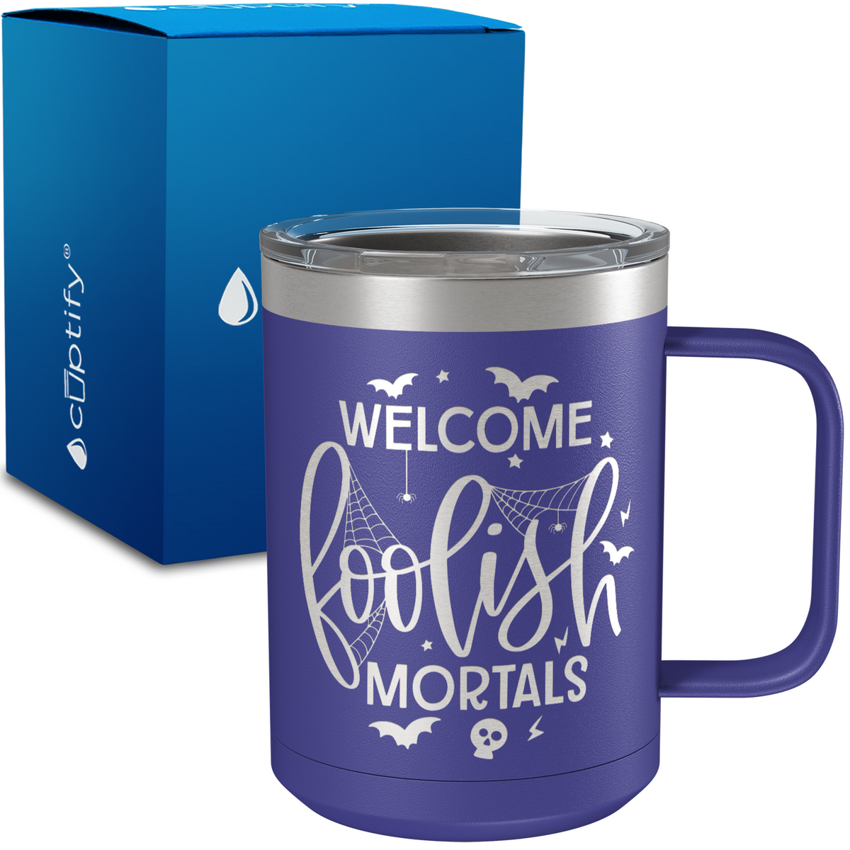 Welcome Foolish Mortals 15oz Stainless Halloween Coffee Mug