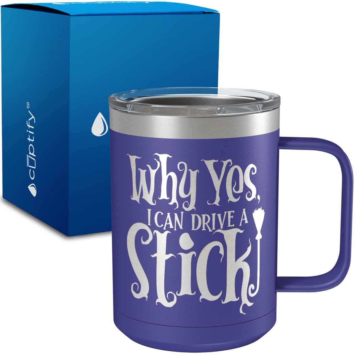 Why Yes I can Drive a Stick 15oz Stainless Halloween Coffee Mug