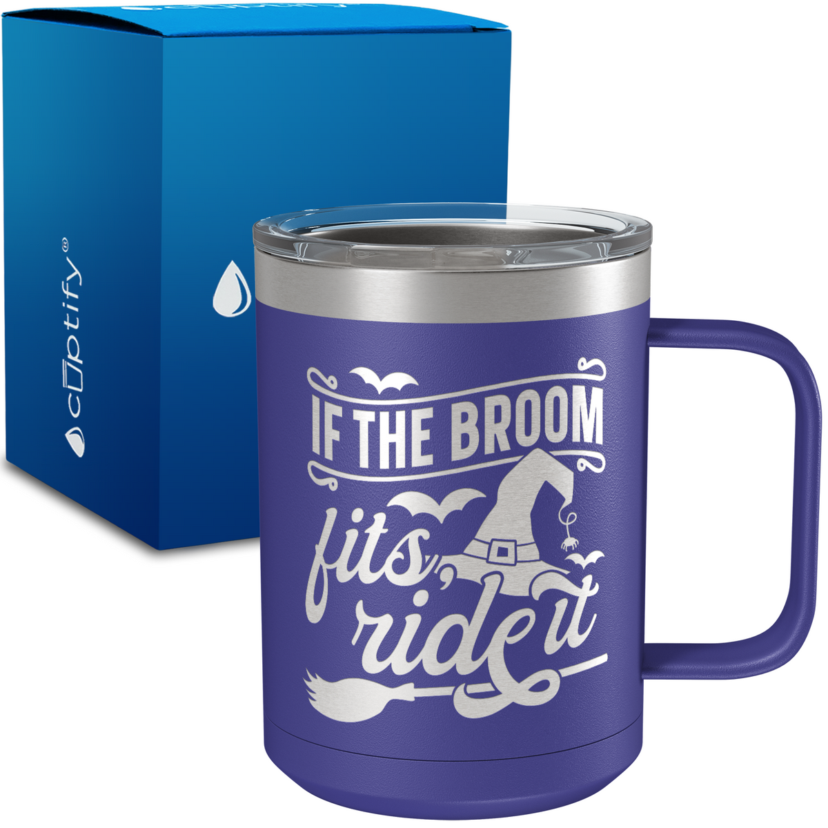 If the Broom Fits 15oz Stainless Halloween Coffee Mug