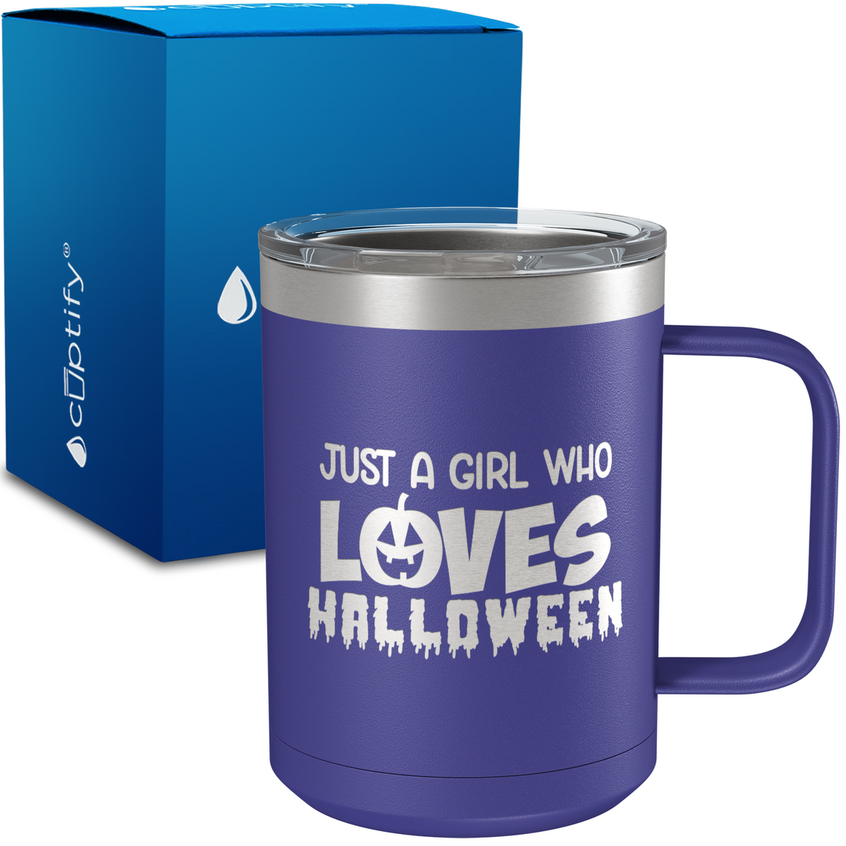 Just a Girl Who Loves Halloween 15oz Stainless Halloween Coffee Mug