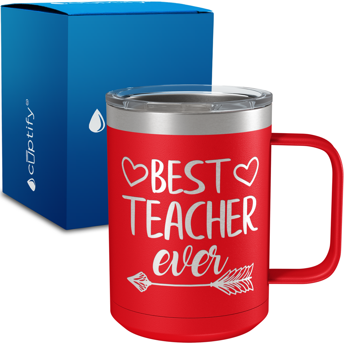 Best Teacher Ever Arrow 15oz Stainless Steel Mug