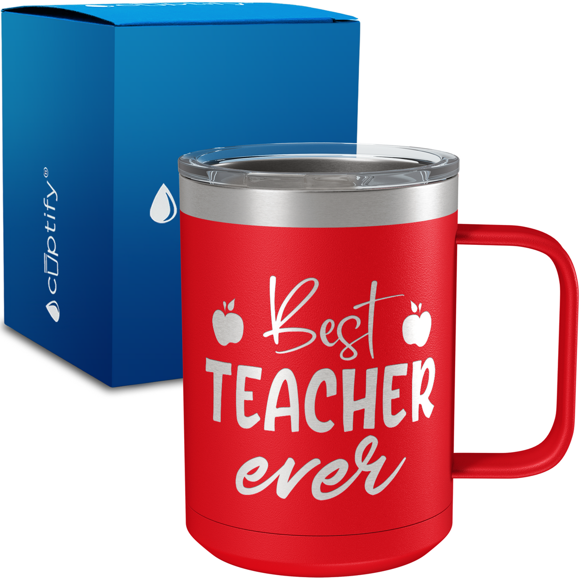 Best Teacher Ever Apples 15oz Stainless Steel Mug