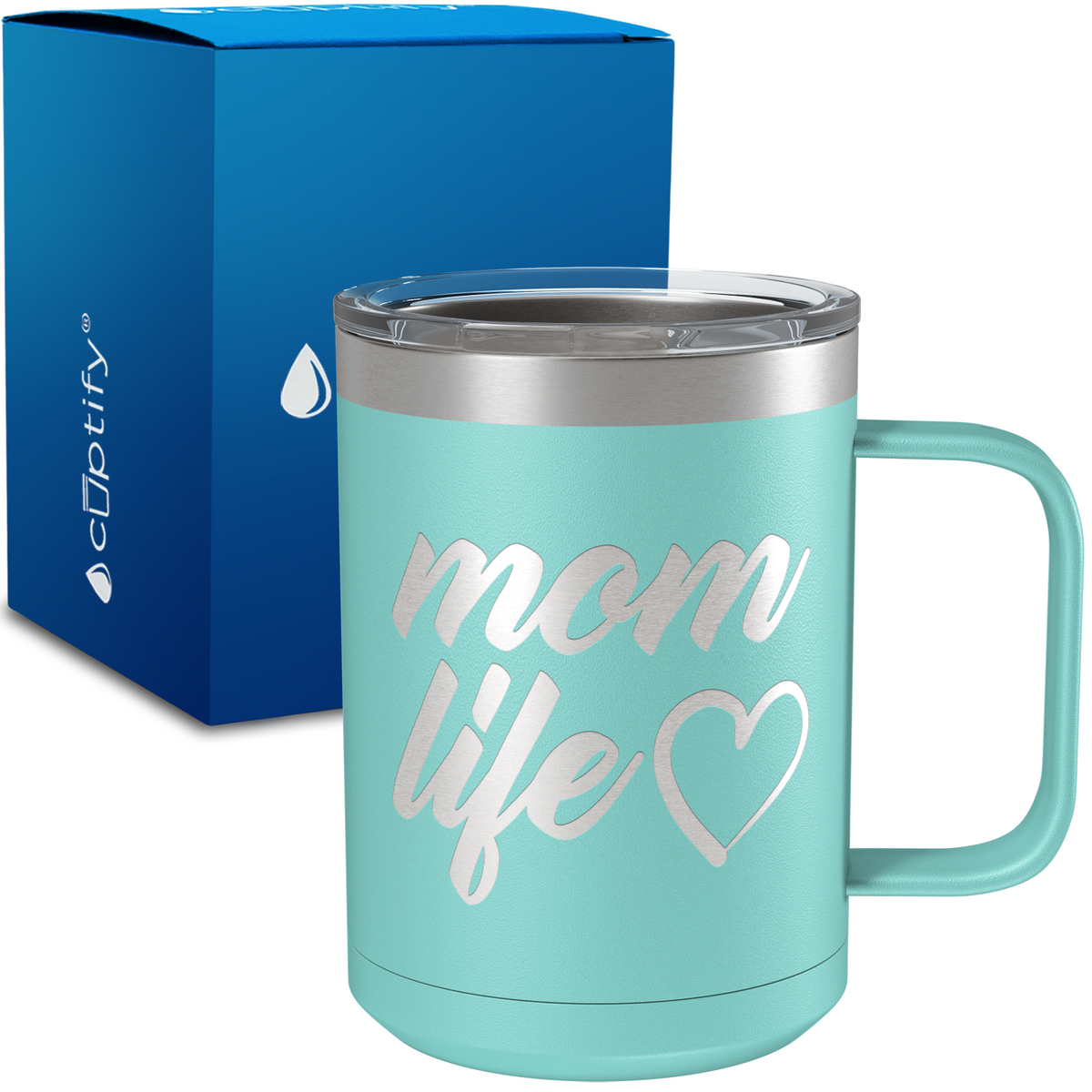 Mom Life Heart 15oz Stainless Steel Mug