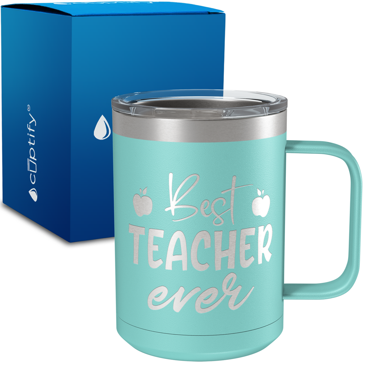 Best Teacher Ever Apples 15oz Stainless Steel Mug