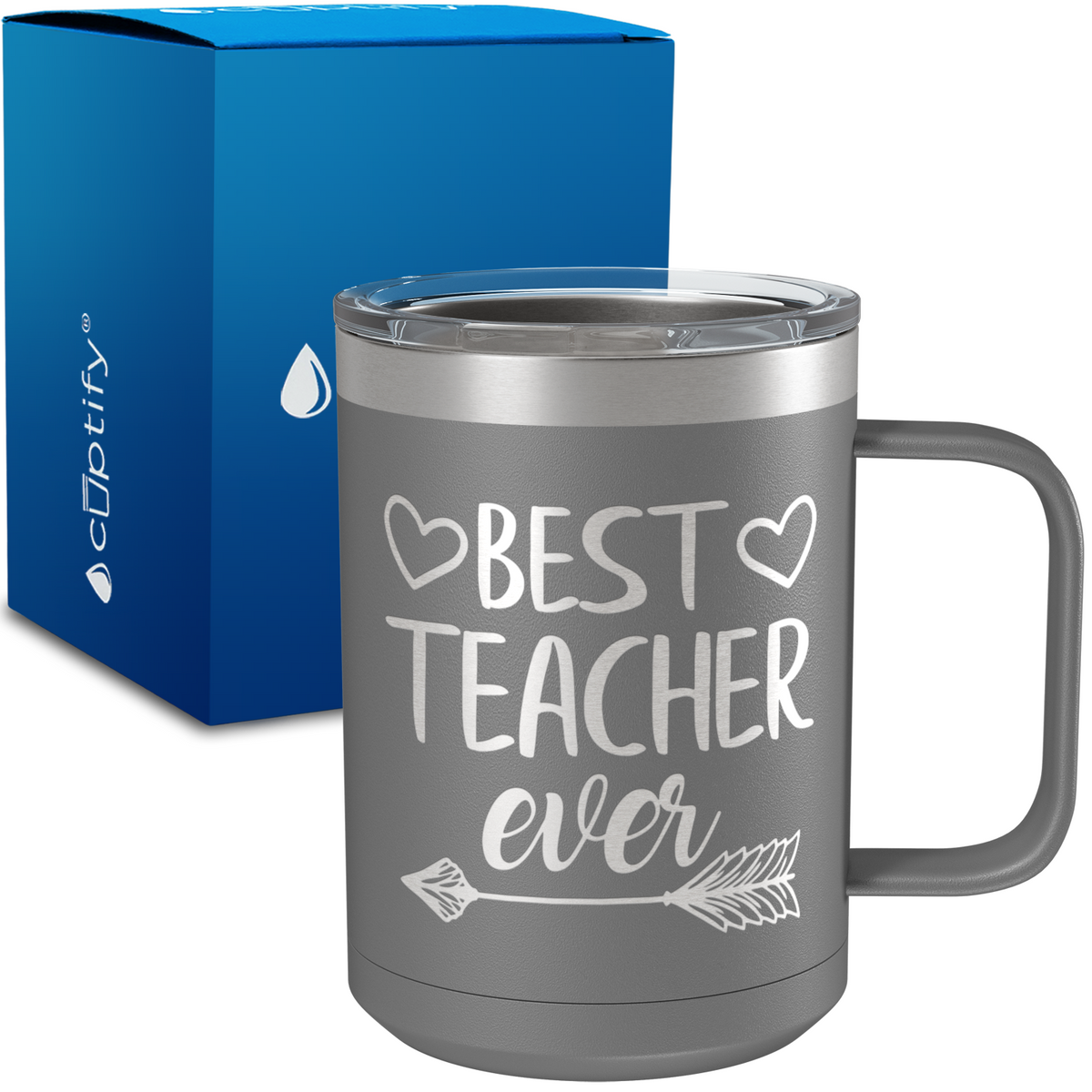 Best Teacher Ever Arrow 15oz Stainless Steel Mug