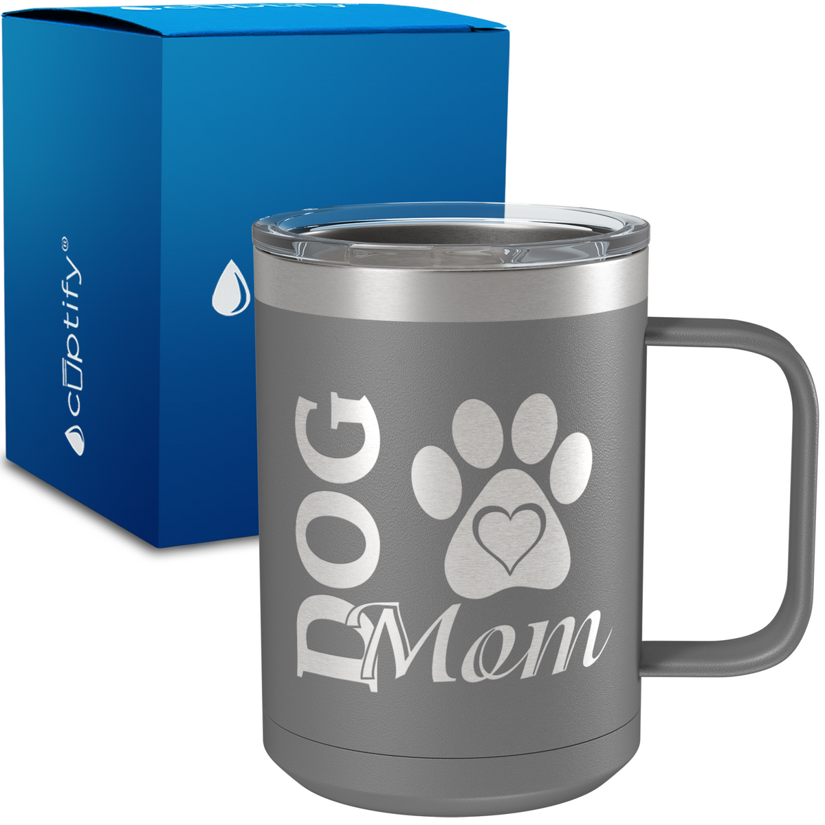Dog Mom 15oz Stainless Steel Mug