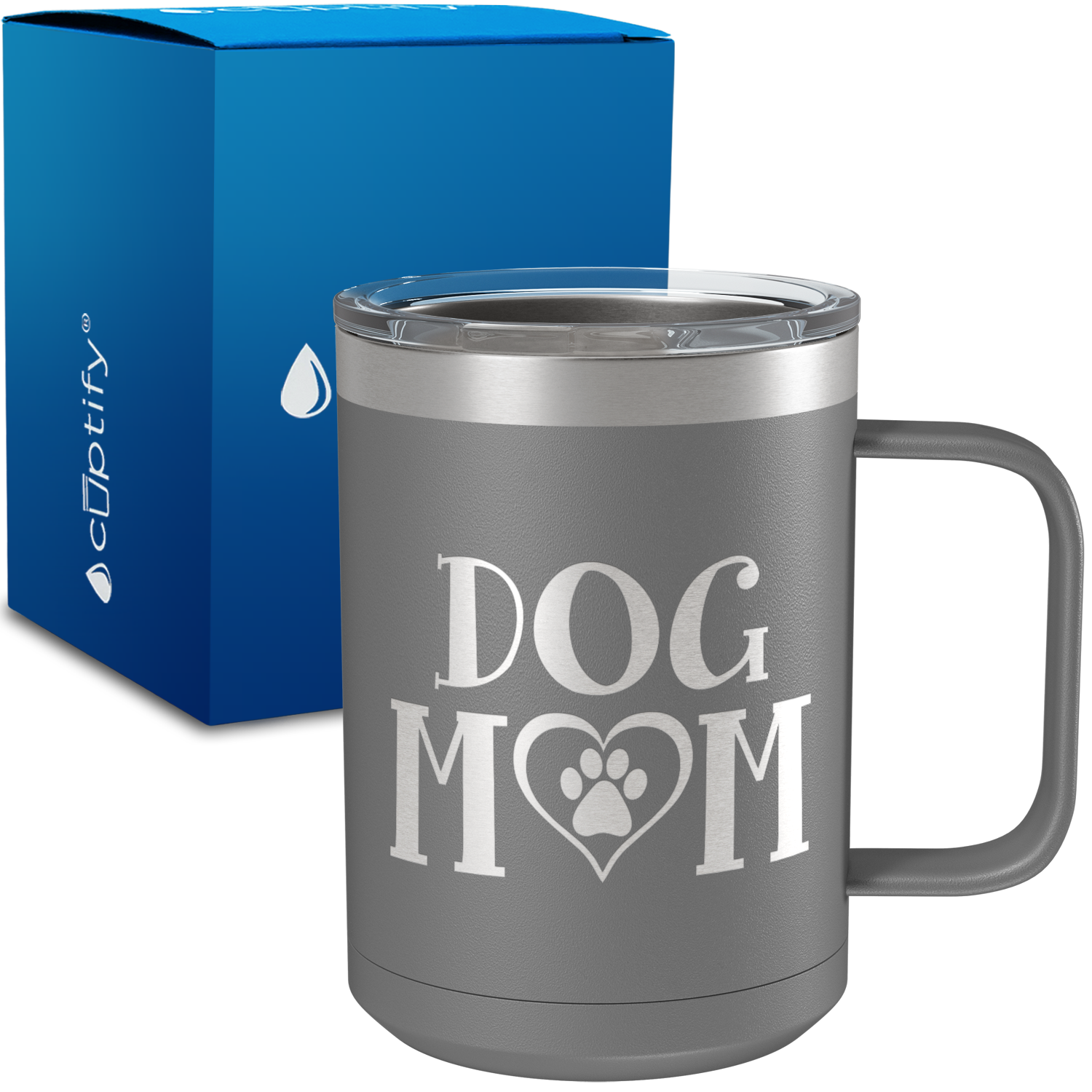 Dog Mom Heart 15oz Stainless Steel Mug