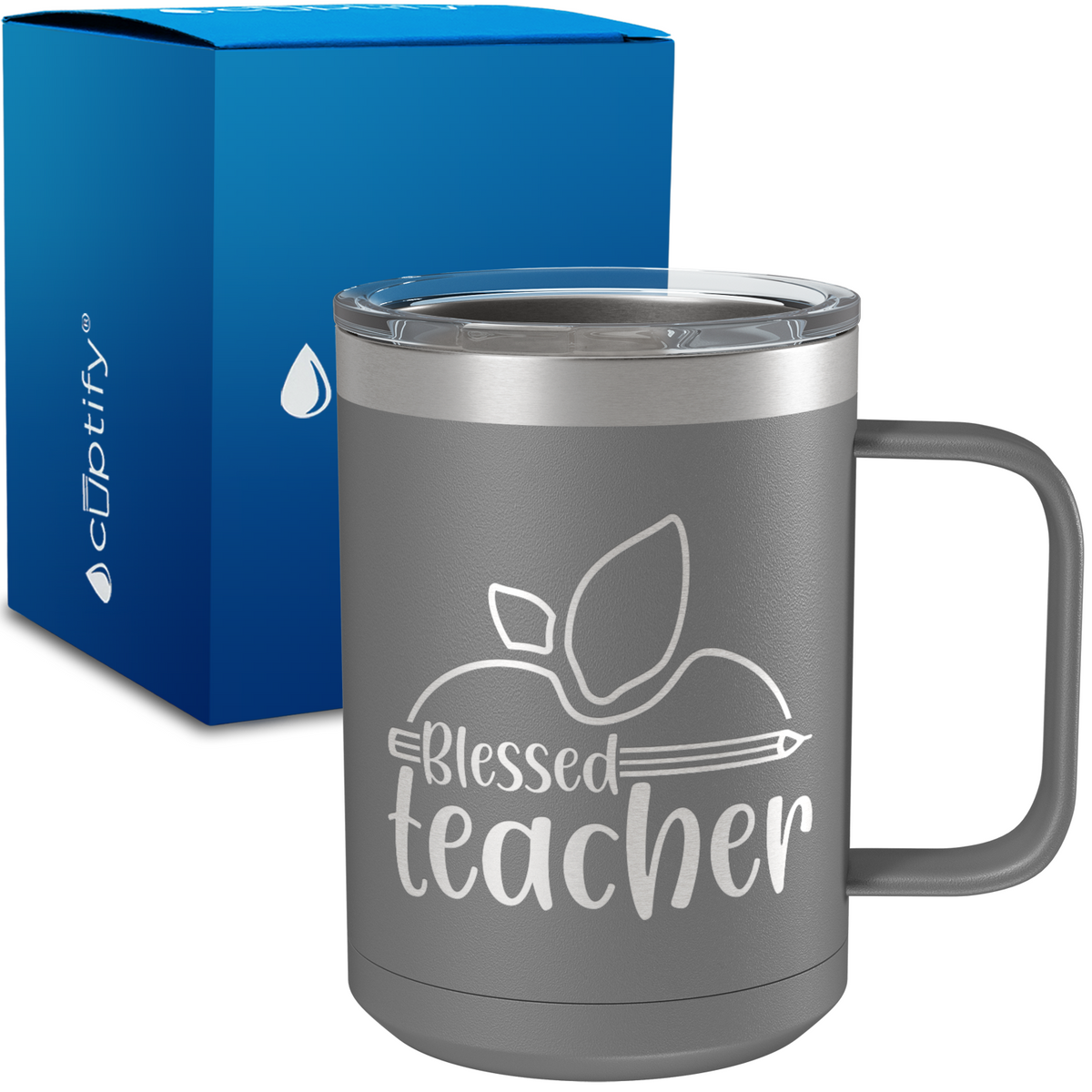 Blessed Teach Apple Half 15oz Stainless Steel Mug