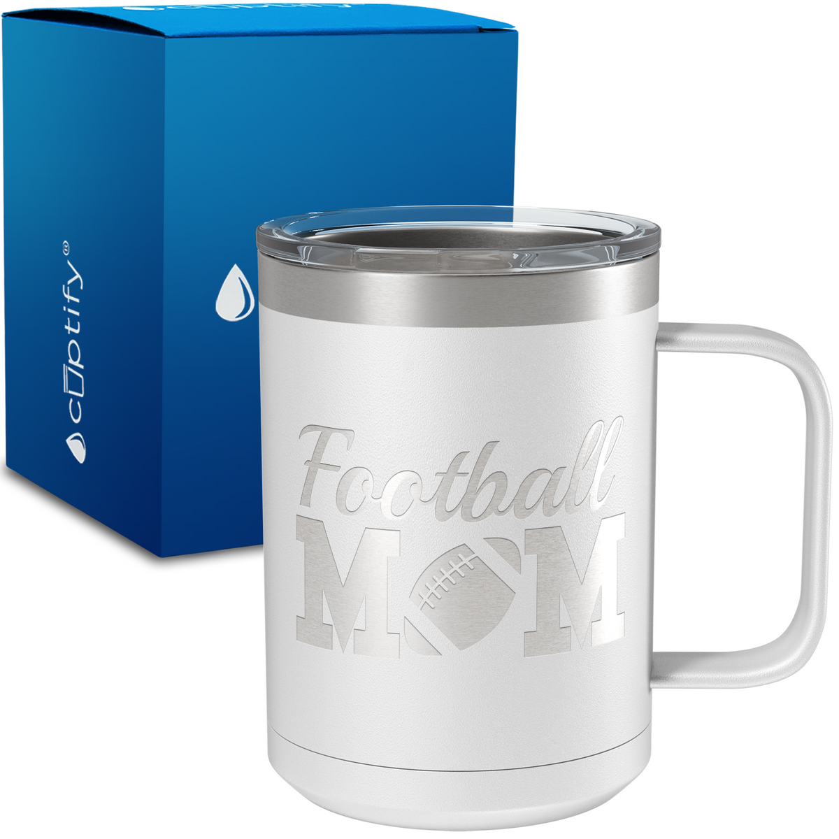 Football Mom 15oz Stainless Steel Mug