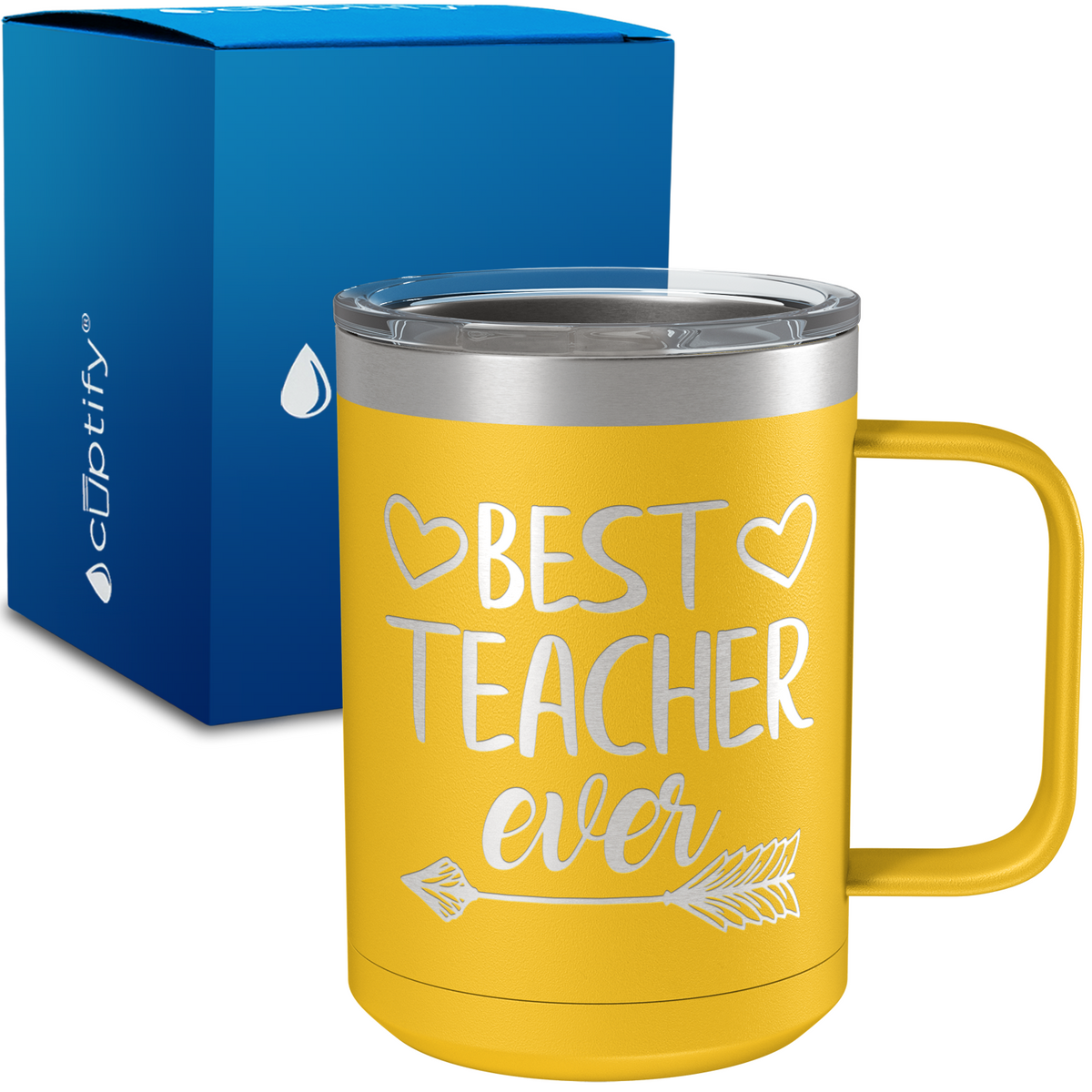 Best Teacher Ever Arrow 15oz Stainless Steel Mug