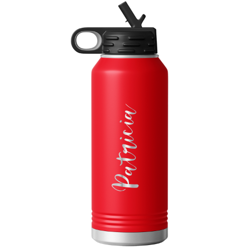 Personalized Red 32oz Engraved Sport Water Bottle