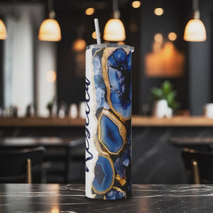 Personalized Indigo Gold Rush 20oz Skinny Tumbler