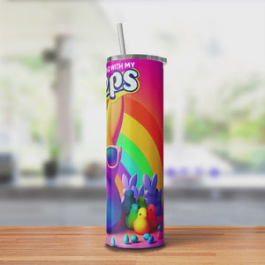 Rainbow Chilling with my Peeps 20oz Skinny Tumbler