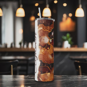 Personalized Golden Geode Splendor 20oz Skinny Tumbler