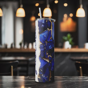 Personalized Sapphire Depths Royal Blue Crystals 20oz Skinny Tumbler