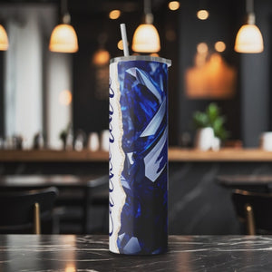 Personalized Sapphire Crystals and Elegance 20oz Skinny Tumbler