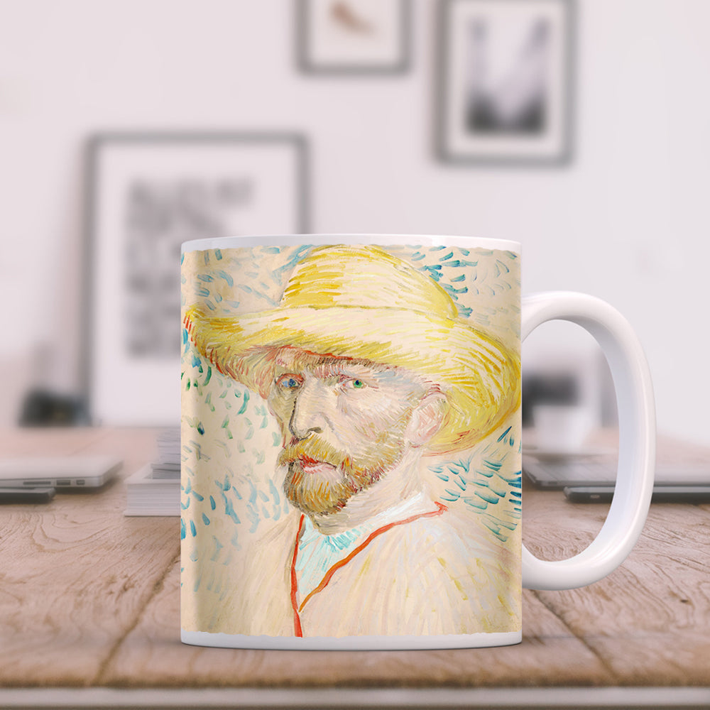 Van Gogh Self Portrait With Straw Hat 1887 11oz Ceramic Coffee Mug