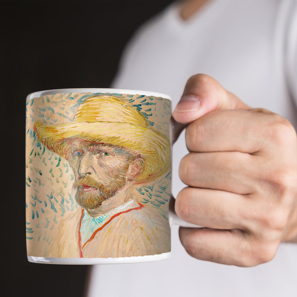 Van Gogh Self Portrait With Straw Hat 1887 11oz Ceramic Coffee Mug