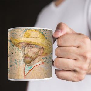 Van Gogh Self Portrait With Straw Hat 1887 11oz Ceramic Coffee Mug