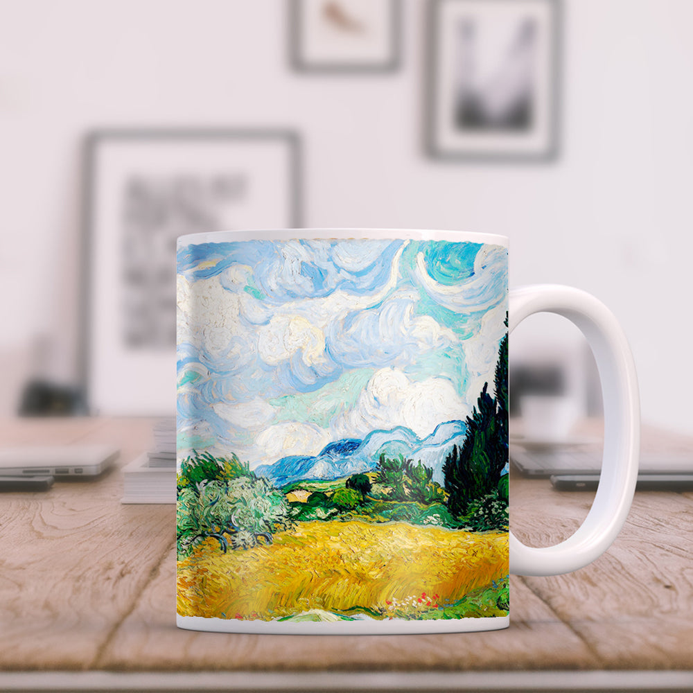 Van Gogh Wheat Field with Cypress 11oz Ceramic Coffee Mug
