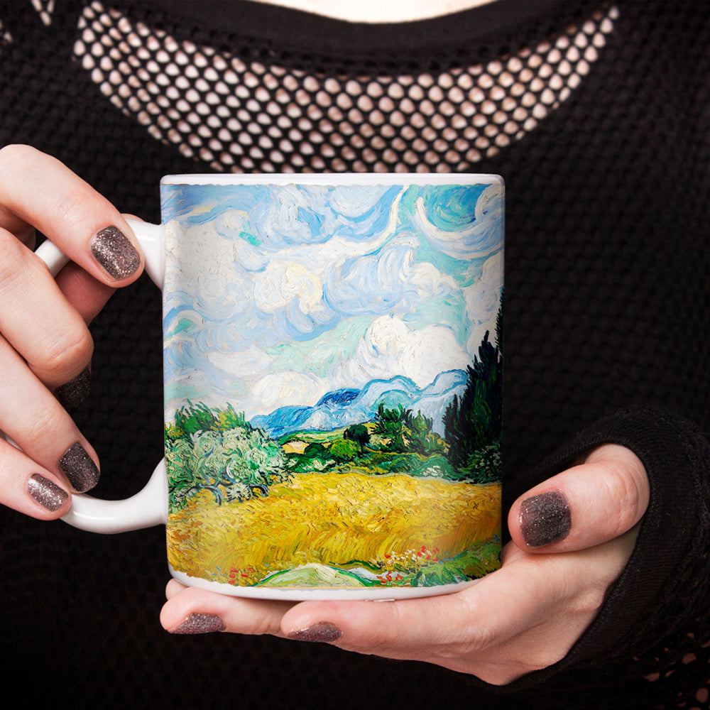 Van Gogh Wheat Field with Cypress 11oz Ceramic Coffee Mug