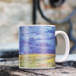Van Gogh Wheatfield Under Clouded Sky 11oz Ceramic Coffee Mug