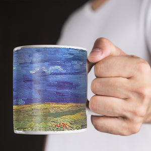 Van Gogh Wheatfield Under Clouded Sky 11oz Ceramic Coffee Mug