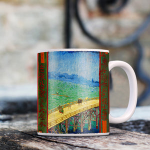 Van Gogh Bridge in the Rain after Hiroshige 1887 11oz Ceramic Coffee Mug