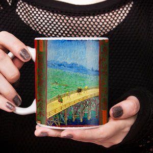Van Gogh Bridge in the Rain after Hiroshige 1887 11oz Ceramic Coffee Mug