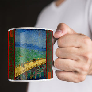 Van Gogh Bridge in the Rain after Hiroshige 1887 11oz Ceramic Coffee Mug