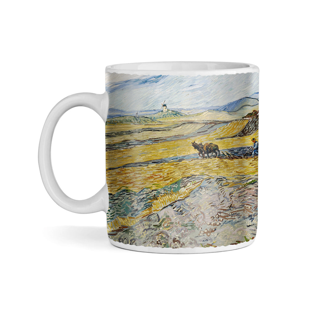 Van Gogh Enclosed Field with Ploughman 11oz Ceramic Coffee Mug