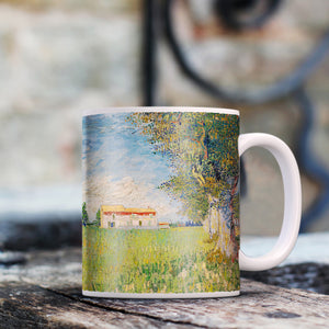 Van Gogh Farmhouse in a wheat field 11oz Ceramic Coffee Mug