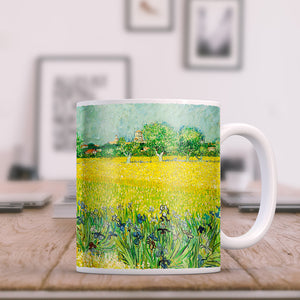 Van Gogh Field with flowers near Arles 11oz Ceramic Coffee Mug