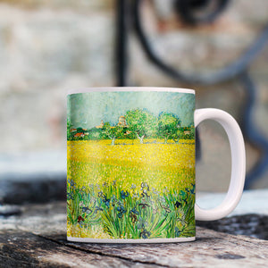 Van Gogh Field with flowers near Arles 11oz Ceramic Coffee Mug