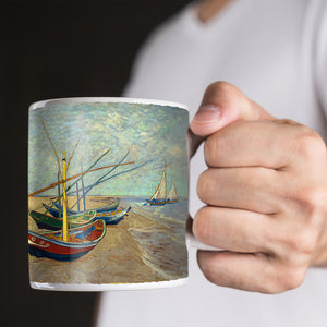 Van Gogh Fishing Boats on the Beach at Les Saintes Maries de la Mer 1888 11oz Ceramic Coffee Mug