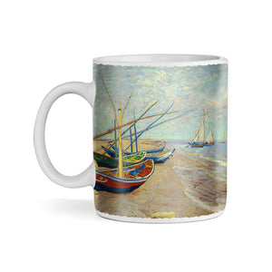 Van Gogh Fishing Boats on the Beach at Les Saintes Maries de la Mer 1888 11oz Ceramic Coffee Mug