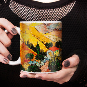 Van Gogh Landscape with House and Ploughman 11oz Ceramic Coffee Mug