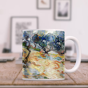 Van Gogh Olive Trees Bright Blue Sky 1889 11oz Ceramic Coffee Mug