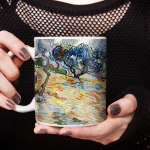 Van Gogh Olive Trees Bright Blue Sky 1889 11oz Ceramic Coffee Mug