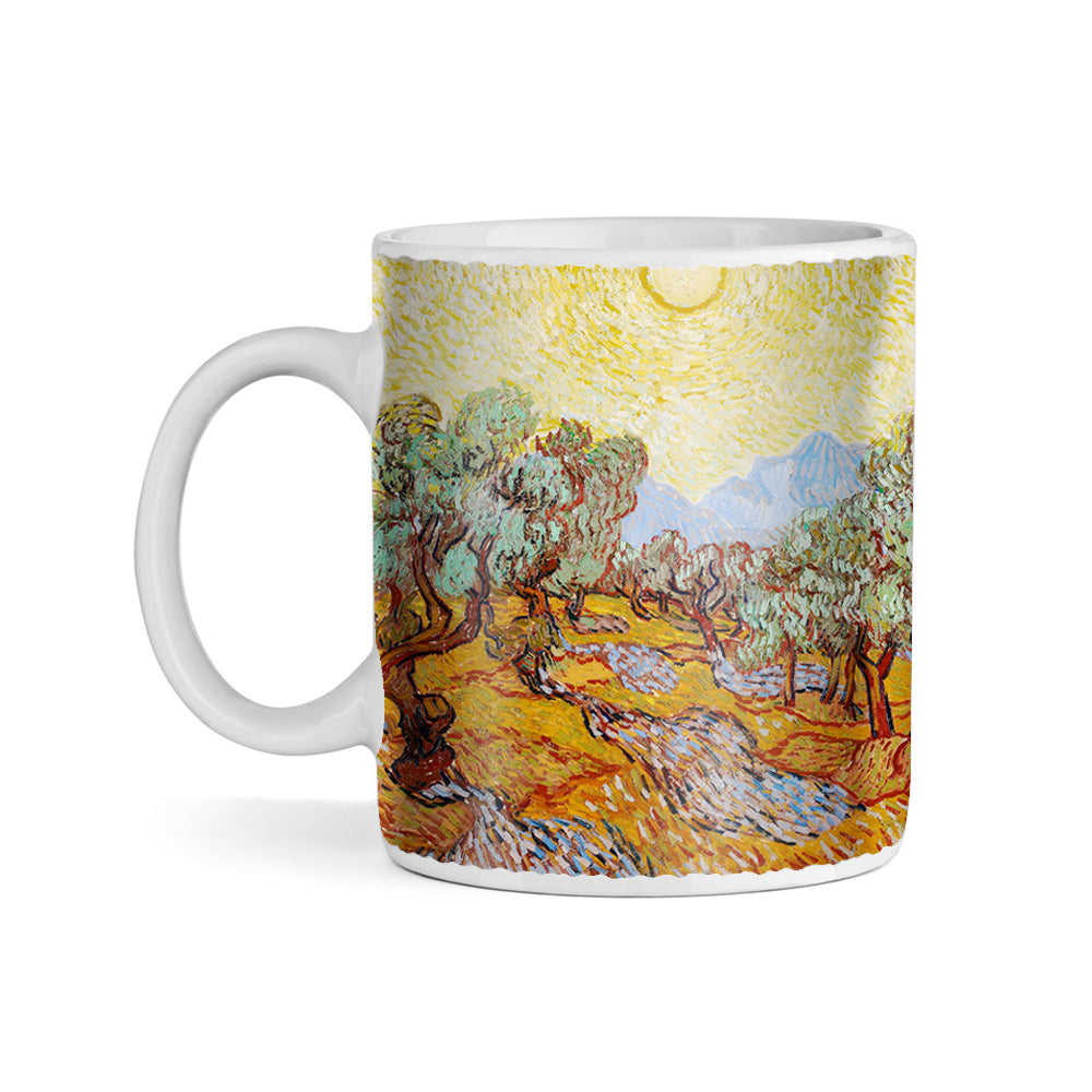 Van Gogh Olive Trees with Yellow Sky and Sun 1889 11oz Ceramic Coffee Mug